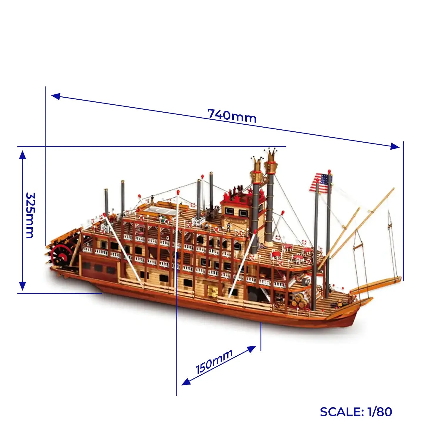occre-mississippi-maquette-bateau-vapeur-en-bois image 3