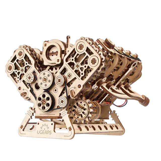 ugears-v8-engine-maquette-m-canique-en-bois-assembler image 1