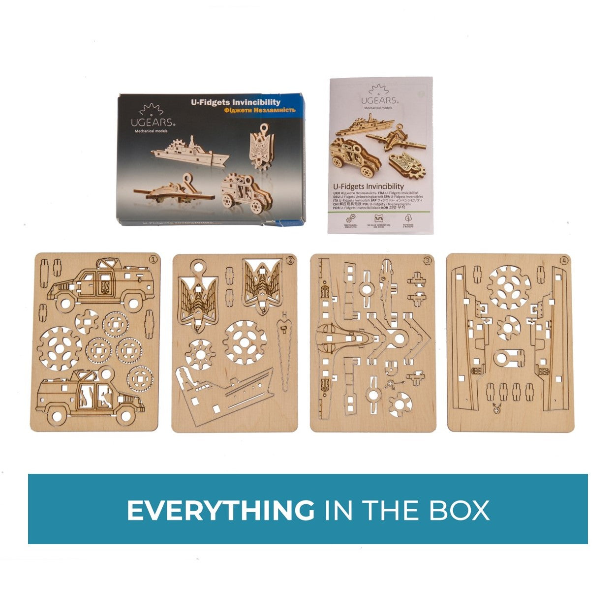 ugears-fidgets-invincibility-set-4-mini-maquettes-bois-militaires-ukraine image 8