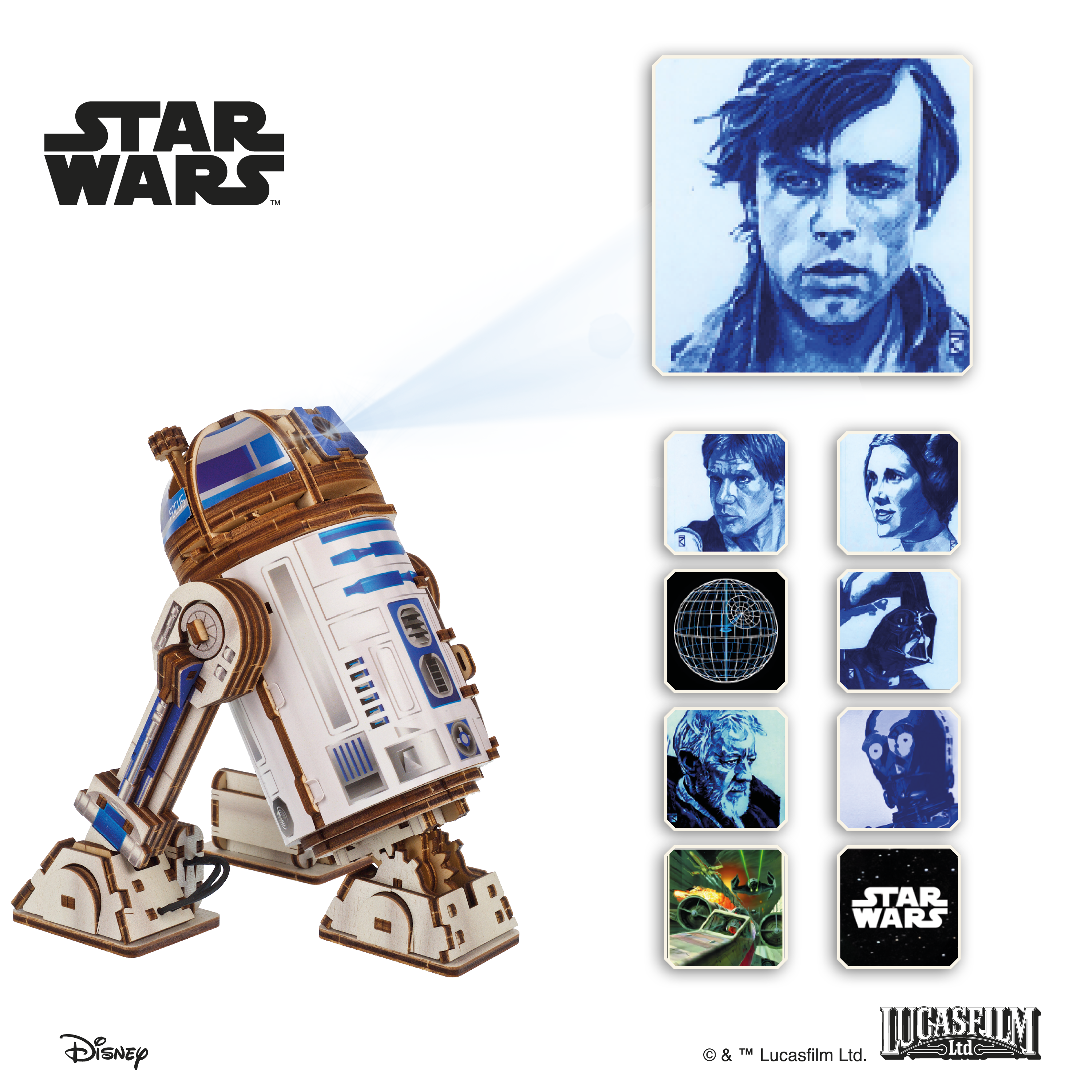 ugears-r2-d2-star-wars-maquette-bois-3d-color-e-avec-led image 2