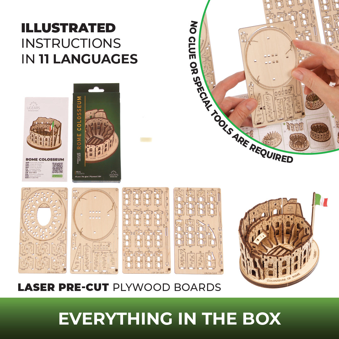 ugears-rome-colosseum-maquette-en-bois-3d-assembler image 6