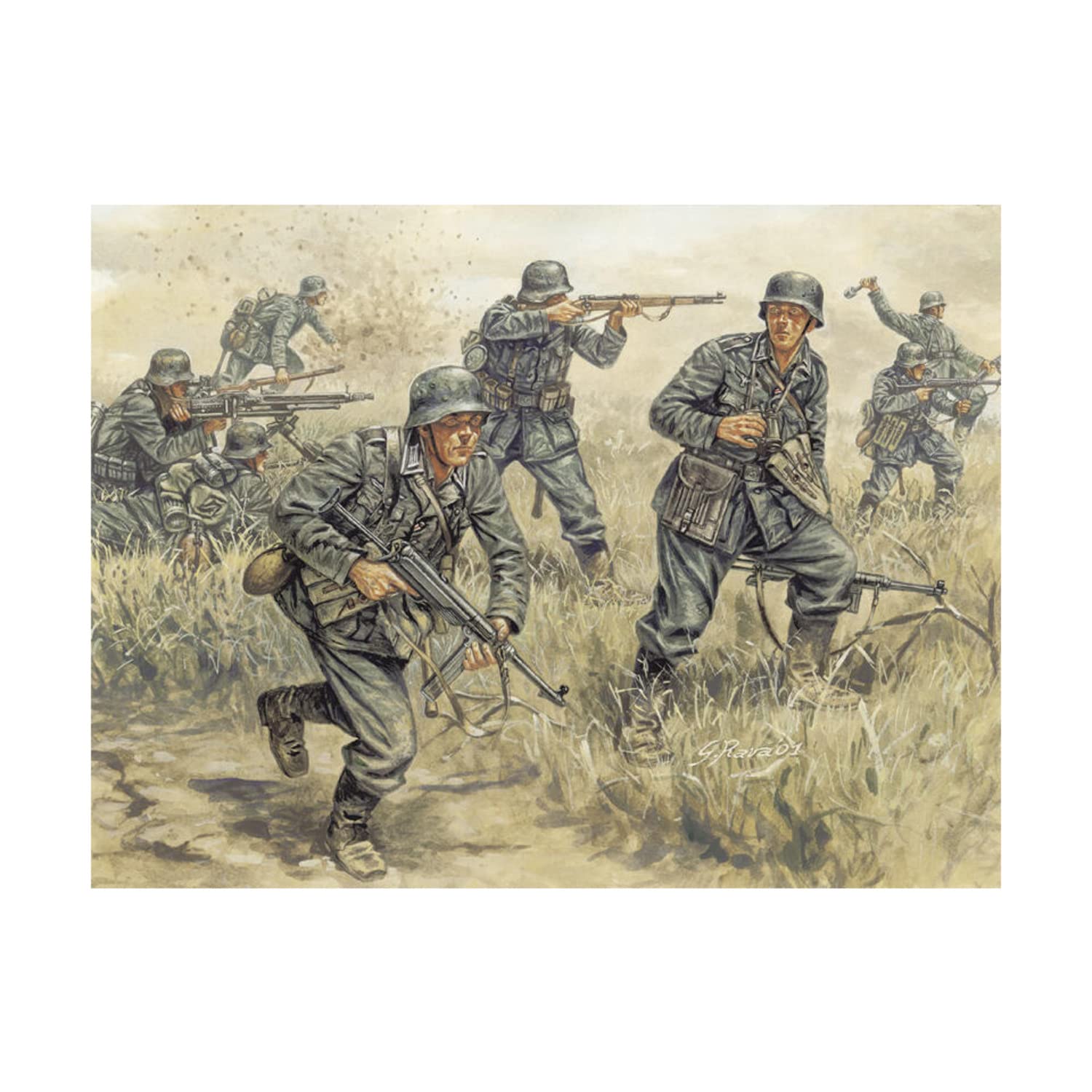 italeri-i6033-infanterie-allemande-wwii-maquette-figurines-plastique-1-72-monter image 1