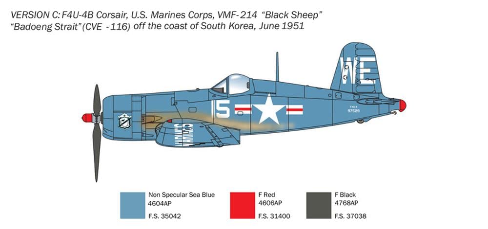 italeri-1453-f4u-4-corsair-korean-war-1-72-maquette-avion-plastique-monter image 6