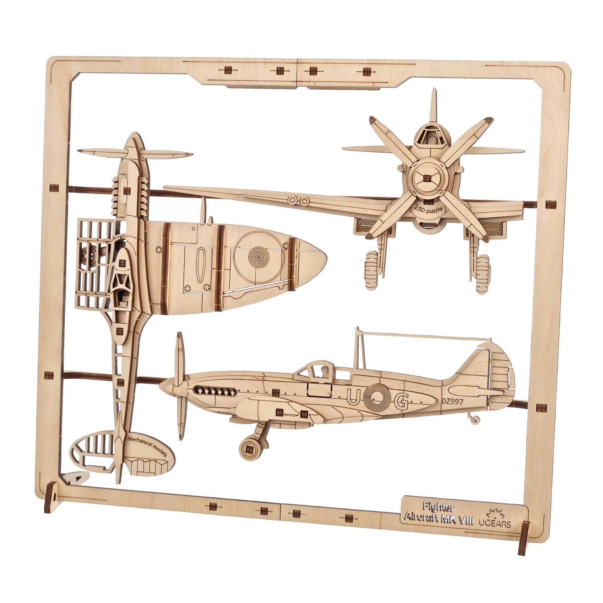 ugears-fighter-aircraft-2-5d-puzzle-spitfire-bois-encadrer image 2