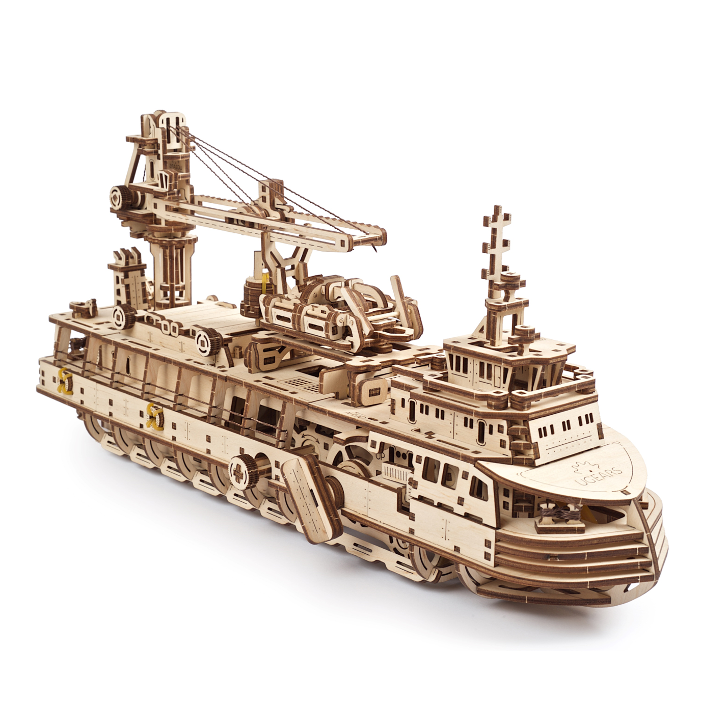 ugears-research-vessel-maquette-bateau-bois-m-canique-construire image 1