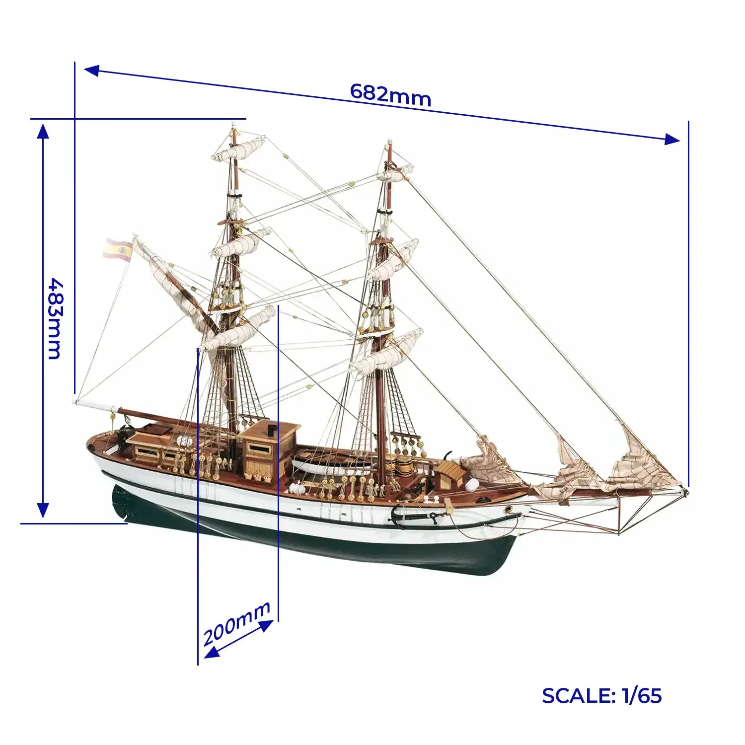 occre-aurora-maquette-bateau-brigantin-en-kit-bois image 3