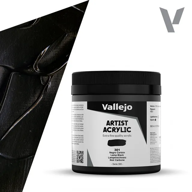 vallejo-acrylique-beaux-arts-500-ml-noir-carbone-pbk7 image 1
