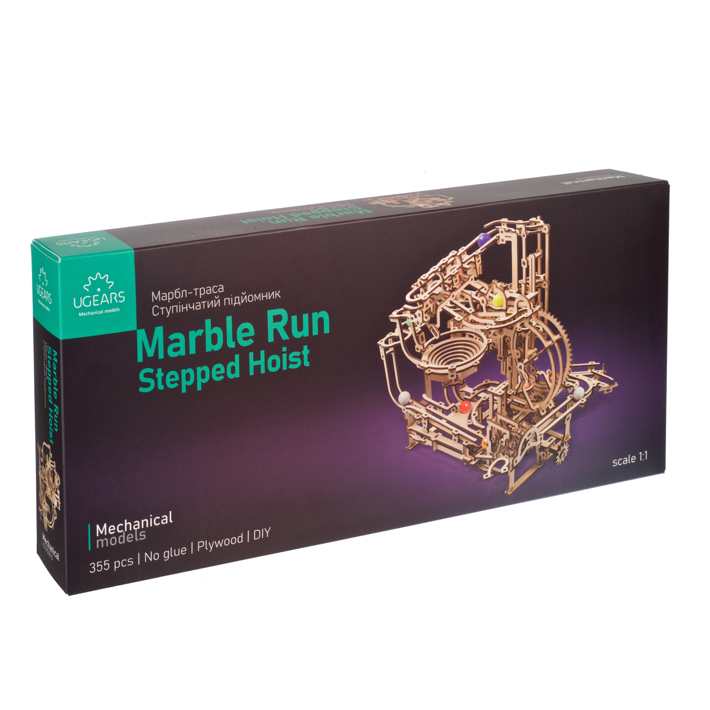 ugears-marble-run-stepped-hoist-circuit-de-billes-m-canique-en-bois image 5