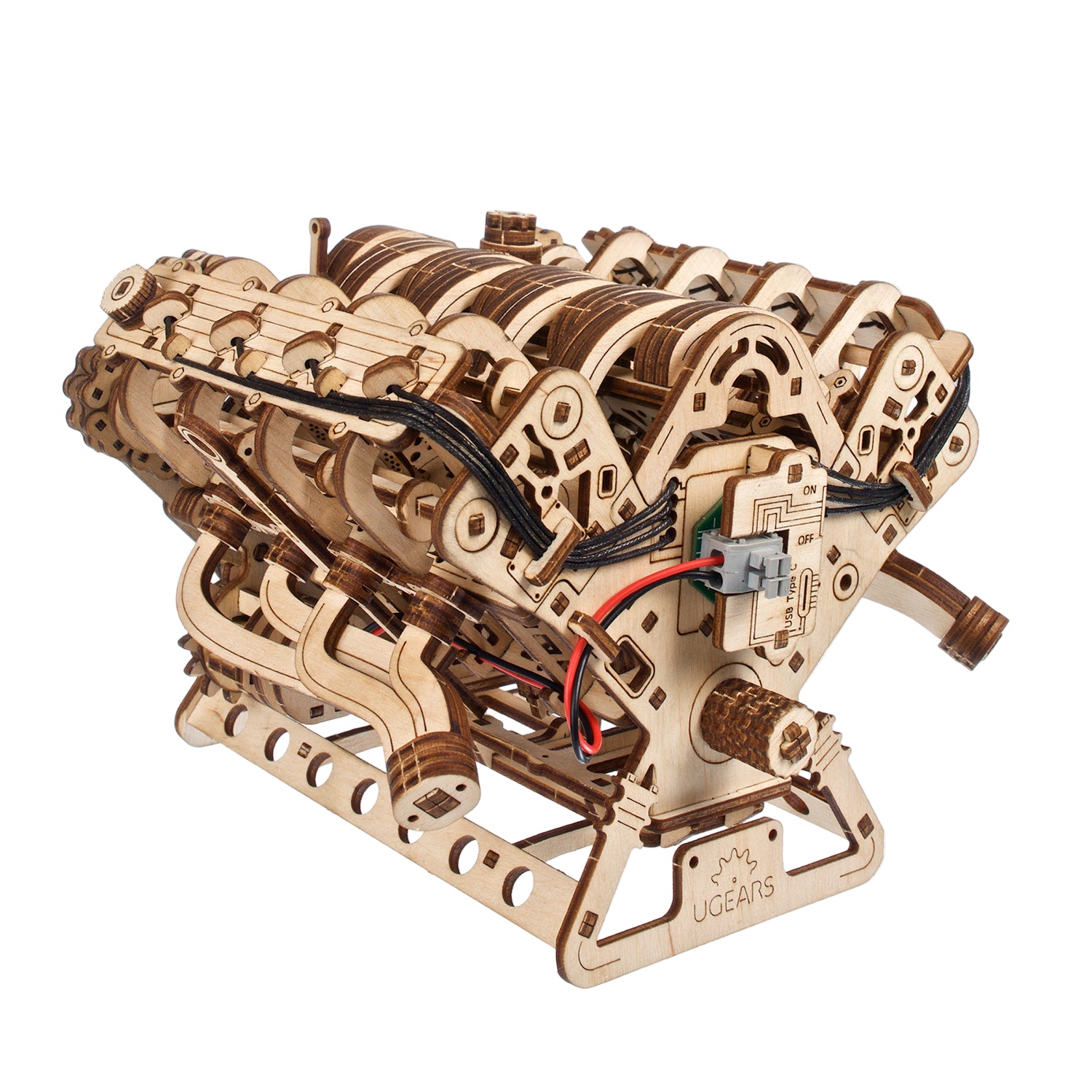 ugears-v8-engine-maquette-m-canique-en-bois-assembler image 2