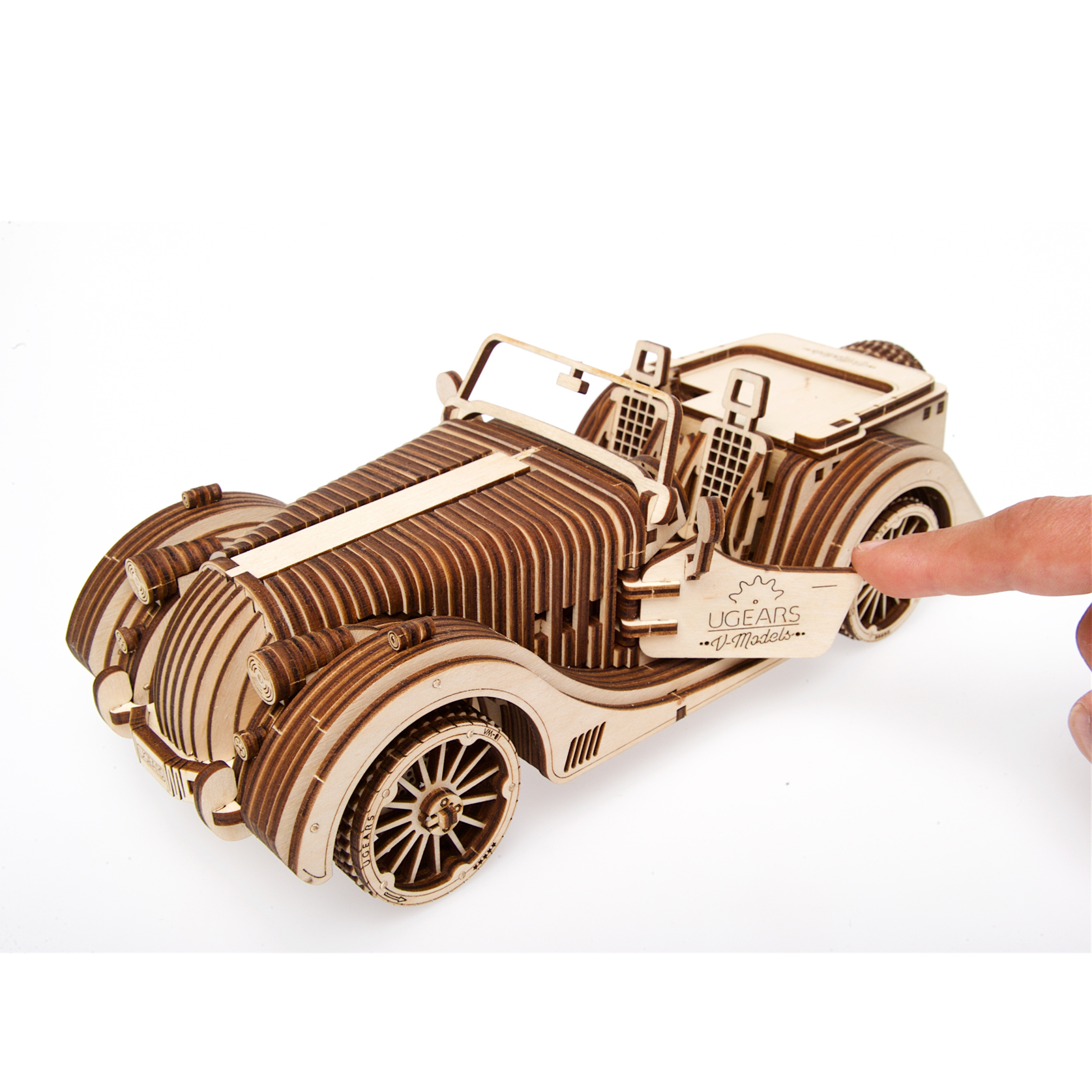 ugears-roadster-vm-01-voiture-sport-m-canique-en-bois-v8 image 4
