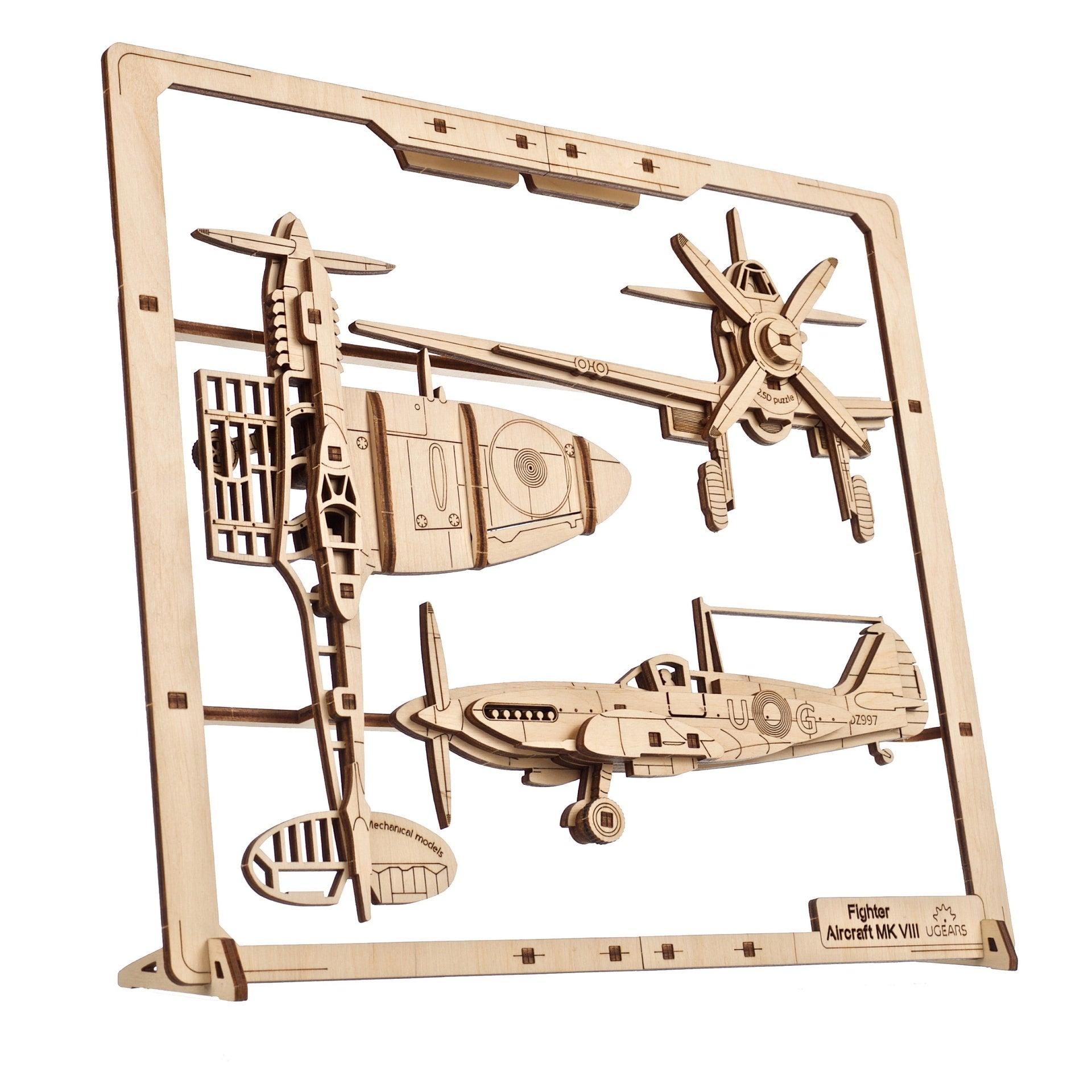 ugears-fighter-aircraft-2-5d-puzzle-spitfire-bois-encadrer image 3