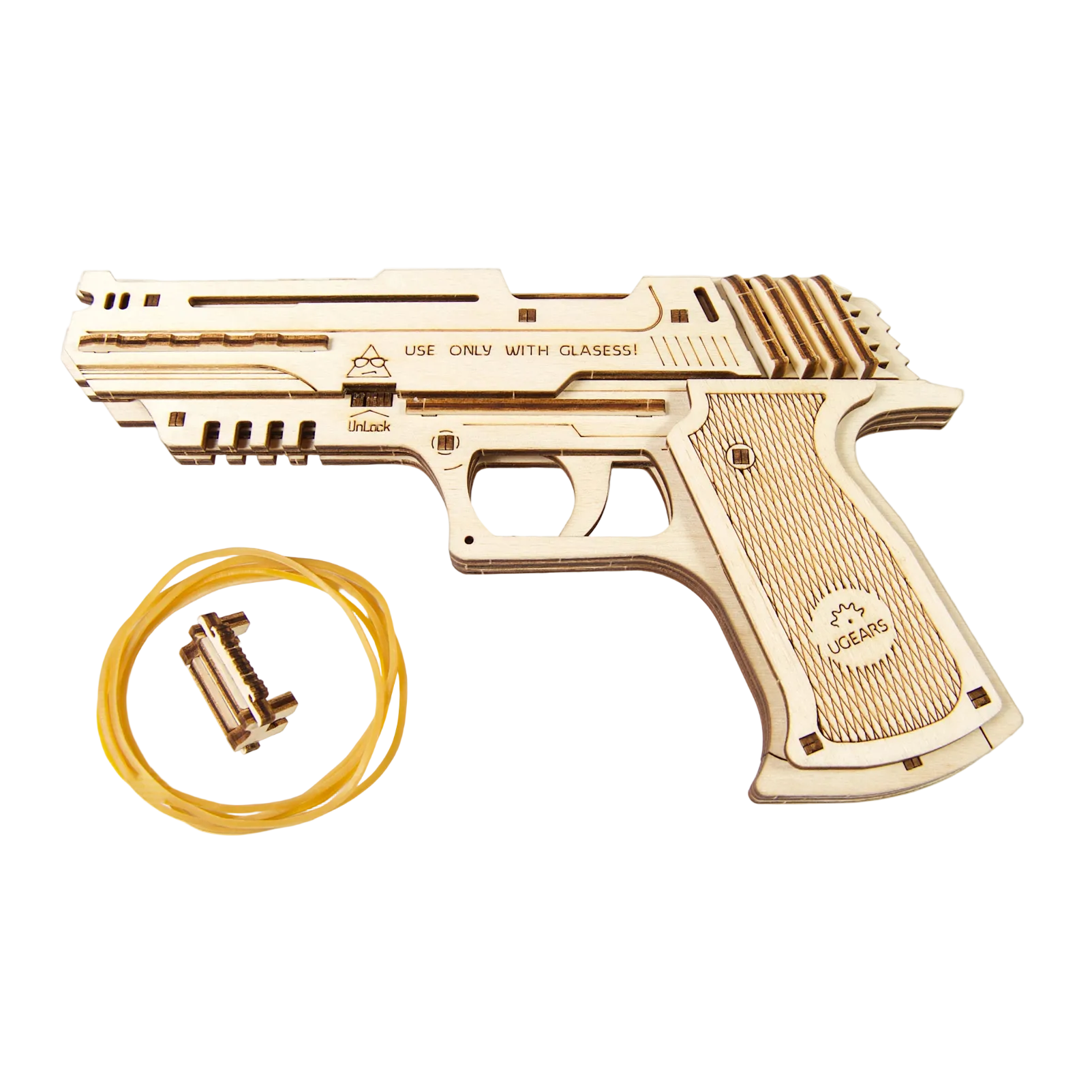 ugears-wolf-01-pistolet-m-canique-en-bois-construire image 3