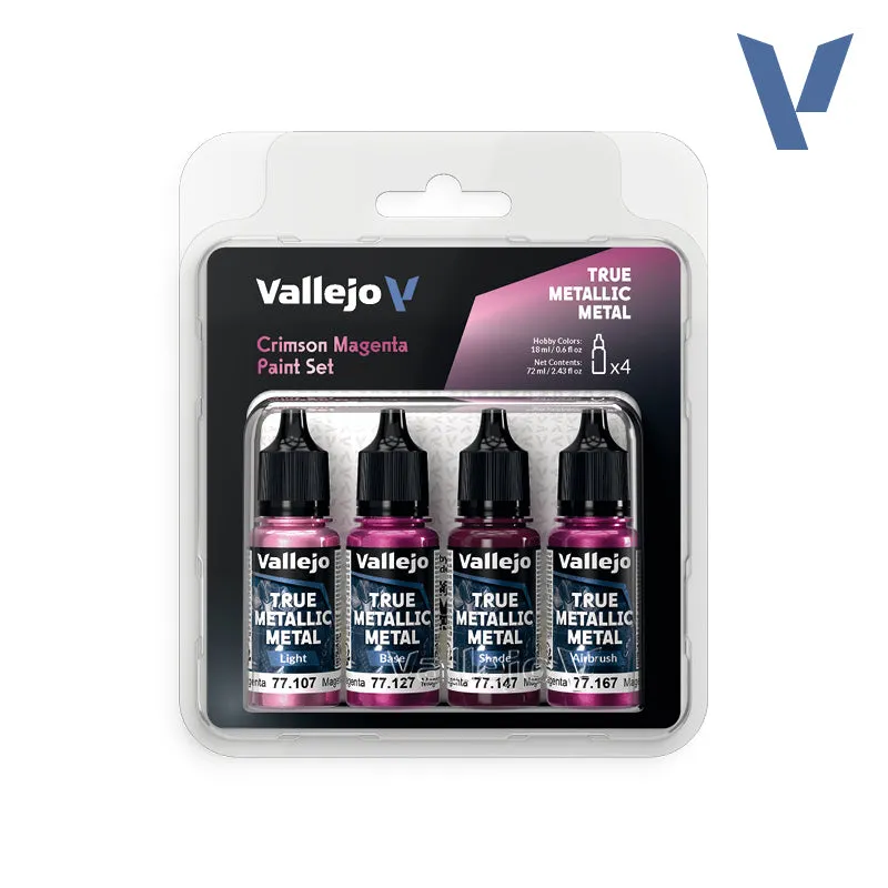 vallejo-true-metallic-set-magenta-crimson-4-x-18-ml-pour-miniatures image 1