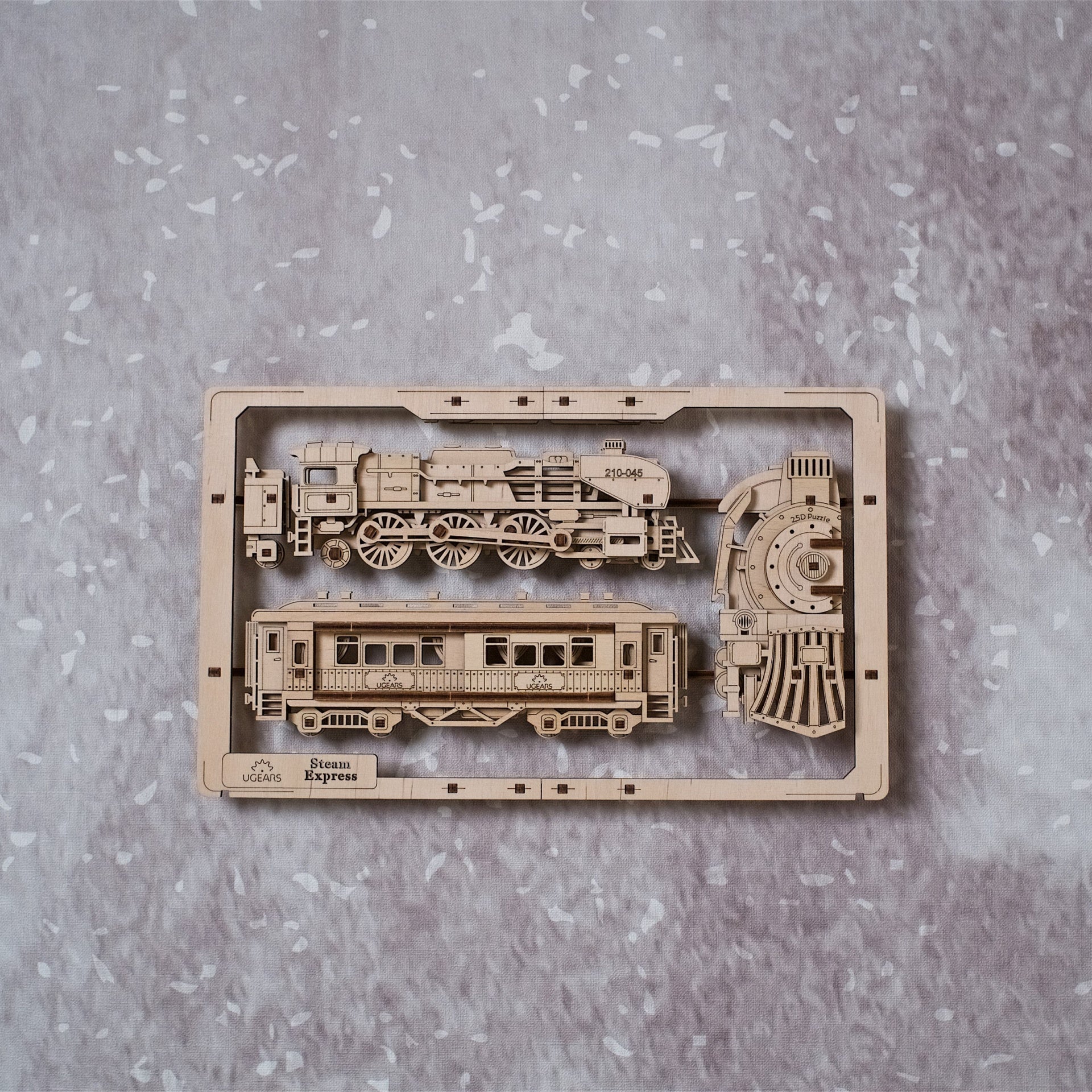 ugears-steam-express-2-5d-puzzle-tableau-bois-train-vapeur-m-canique image 8