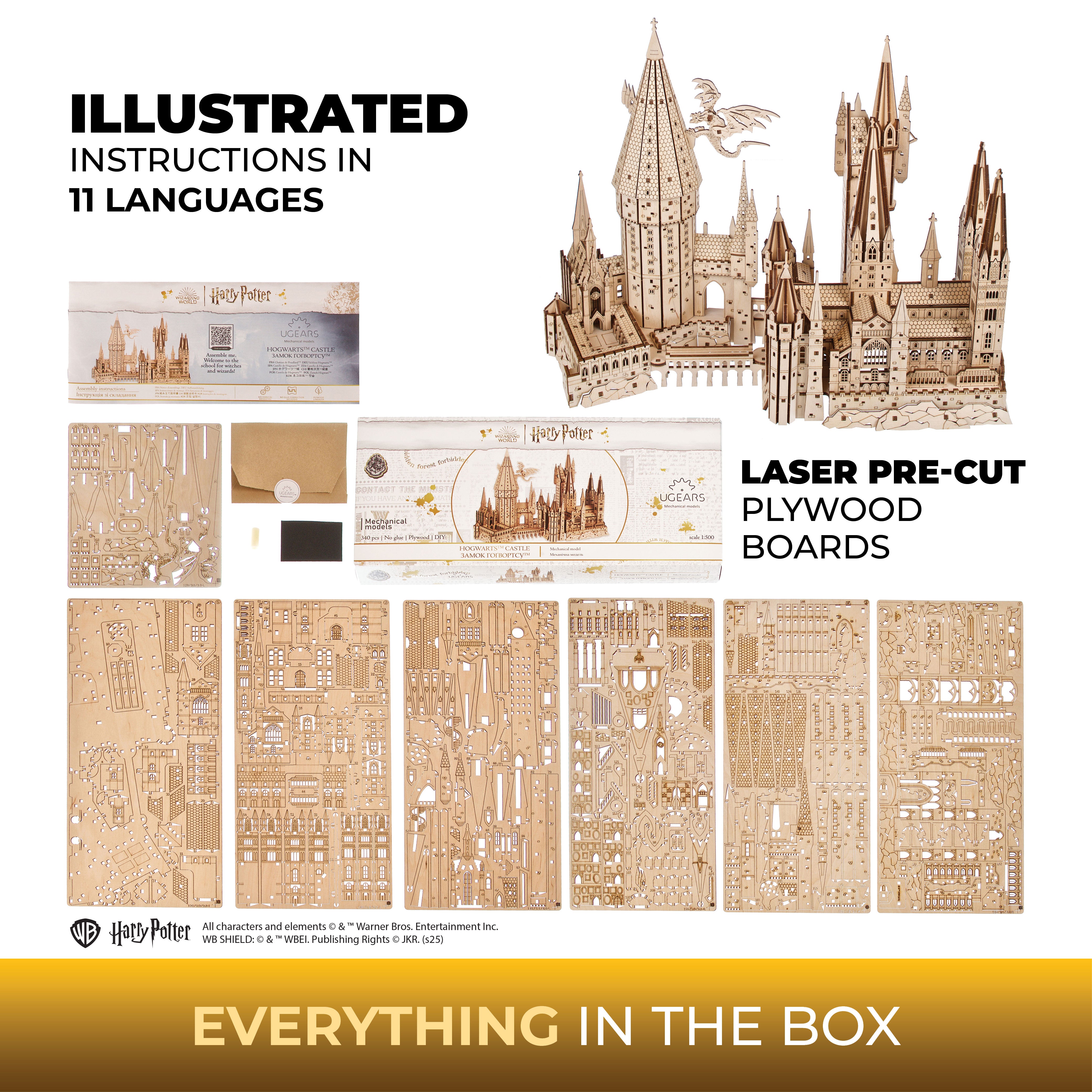 ugears-ch-teau-de-hogwarts-maquette-m-canique-en-bois image 6