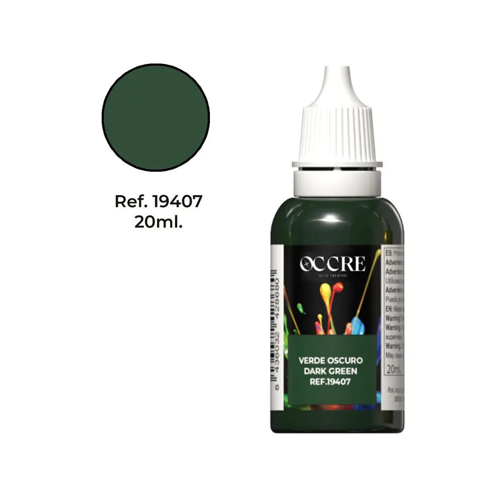 occre-vernice-acrilica-verde-scuro-20-ml-peinture-acrylique-vert-fonc-maquette image 1