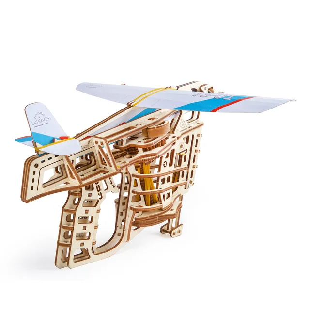 ugears-flight-starter-catapulte-m-canique-bois-3-avions image 1