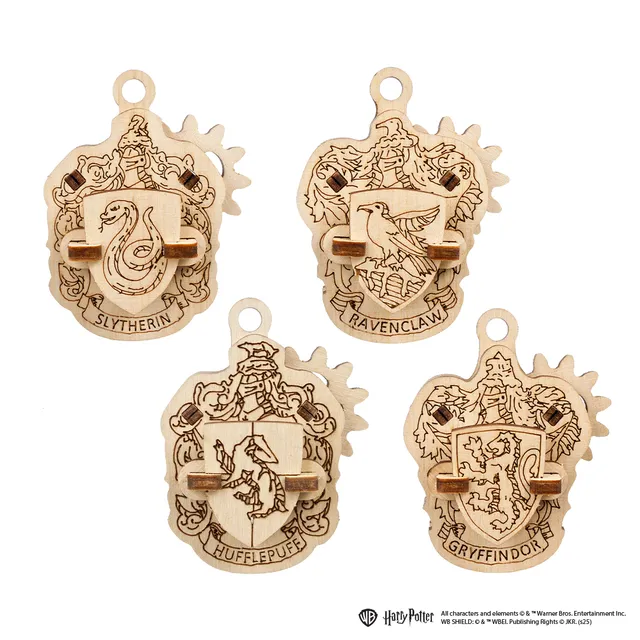 ugears-hogwarts-houses-u-fidgets-set-4-figurines-bois-harry-potter image 1