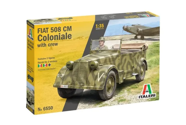 italeri-6550-fiat-508-cm-coloniale-avec-quipage-maquette-militaire-1-35-monter image 1