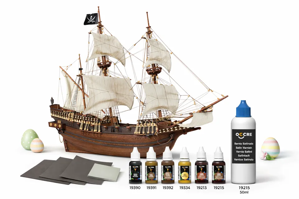 occre-buccaneer-1-100-pack-de-p-ques-maquette-compl-te-565-mm-avec-peintures-et- image 1