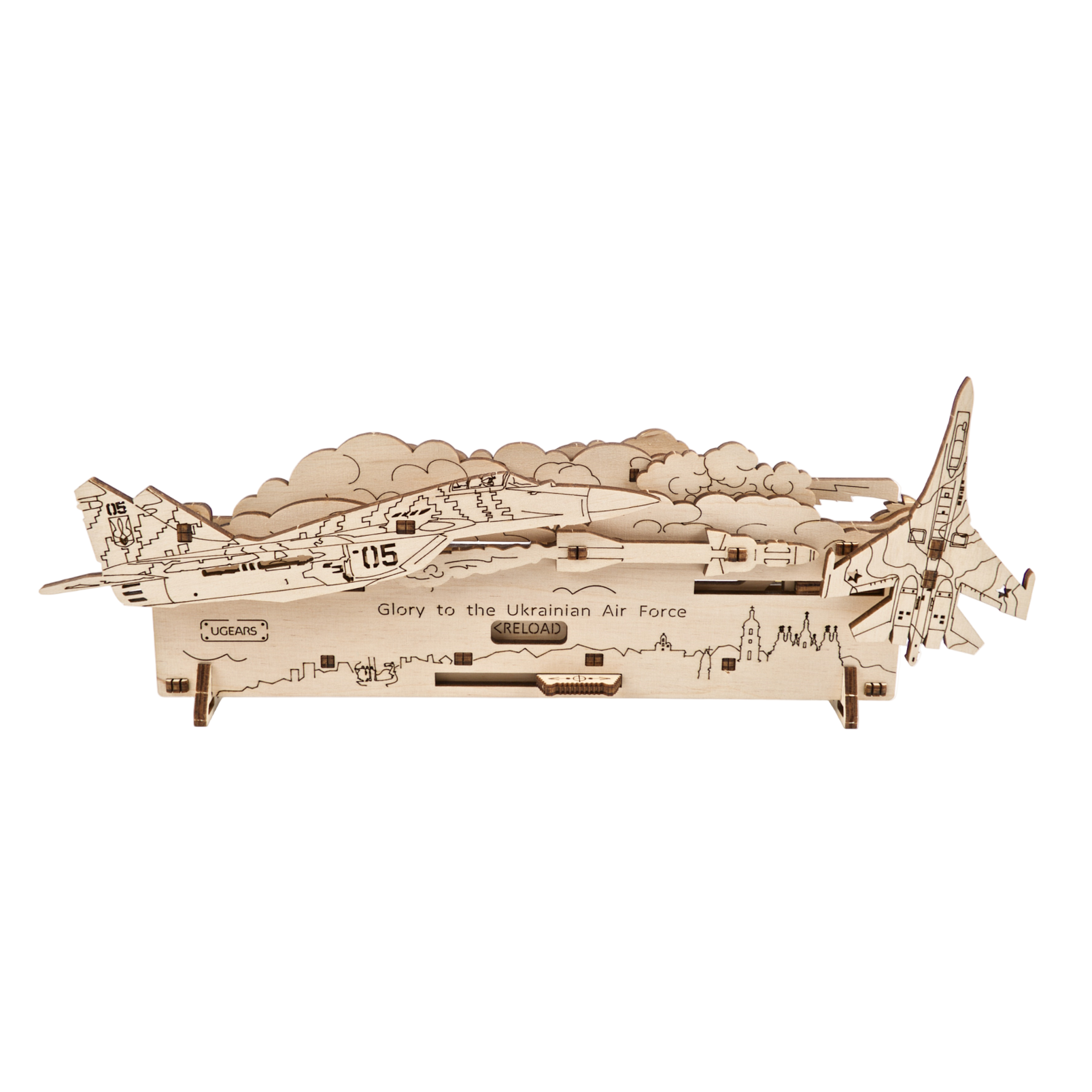 ugears-easy-gears-the-ghost-of-kyiv-attacks-mini-maquette-bois image 1