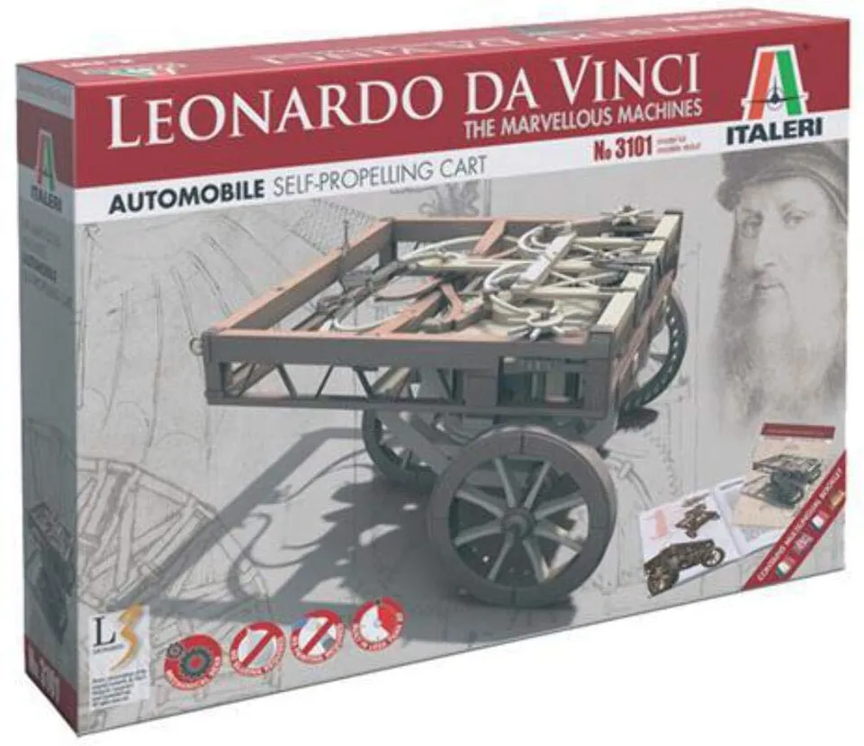 italeri-leonardo-da-vinci-self-propelling-cart-3101-maquette-science image 1