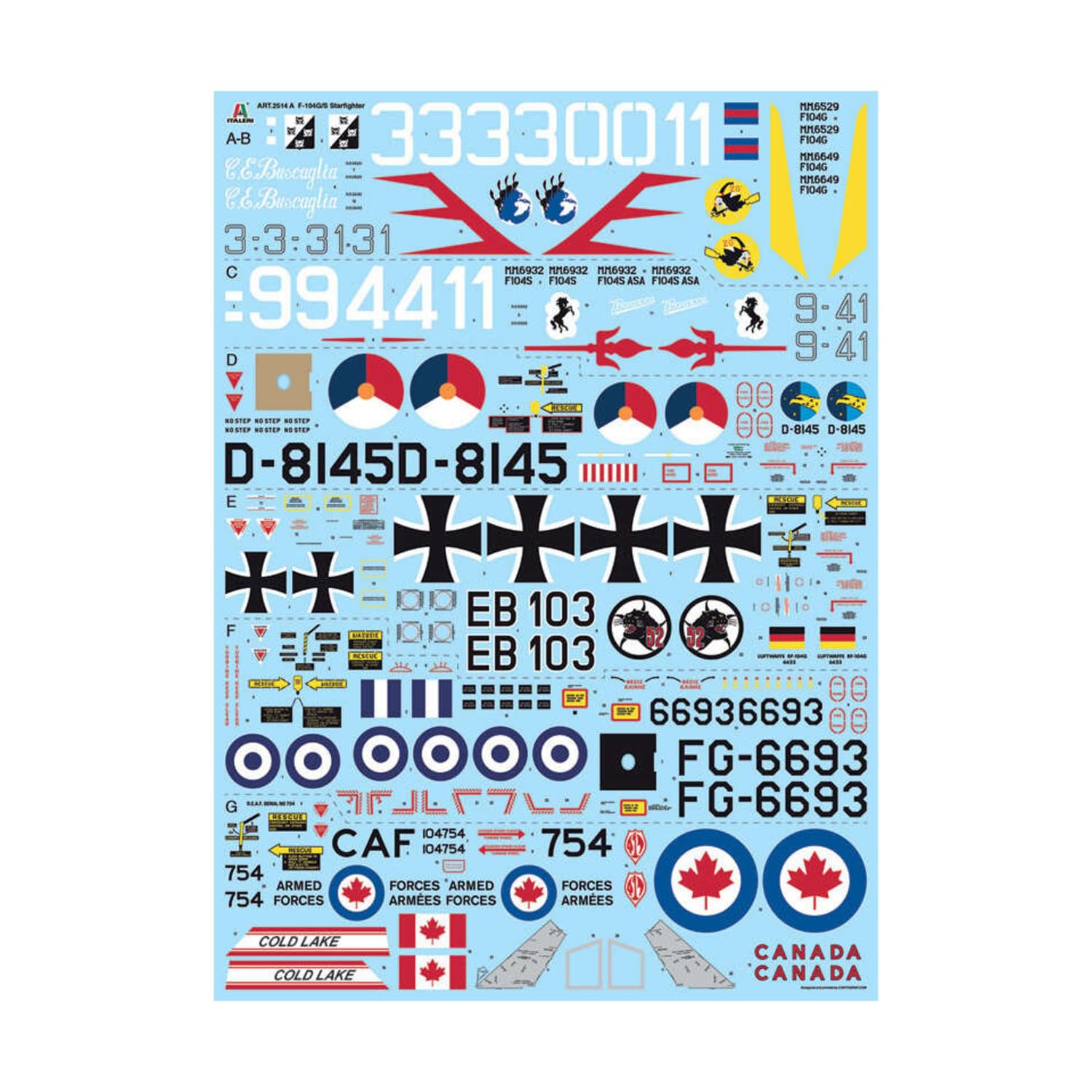 italeri-i2514-f-104g-starfighter-reco-1-48-maquette-avion-plastique image 2