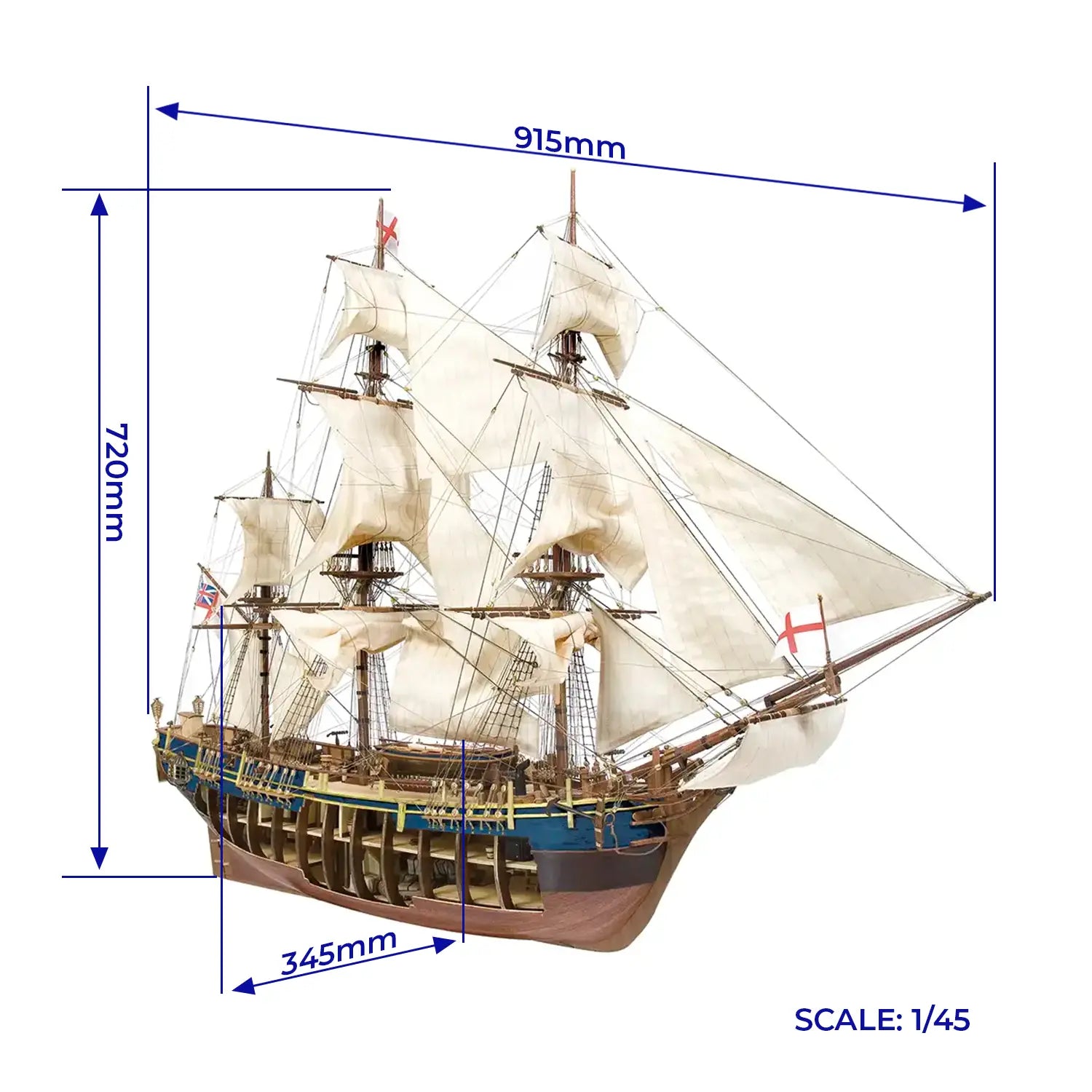 occre-bounty-maquette-de-bateau-fr-gate-en-kit-bois image 3