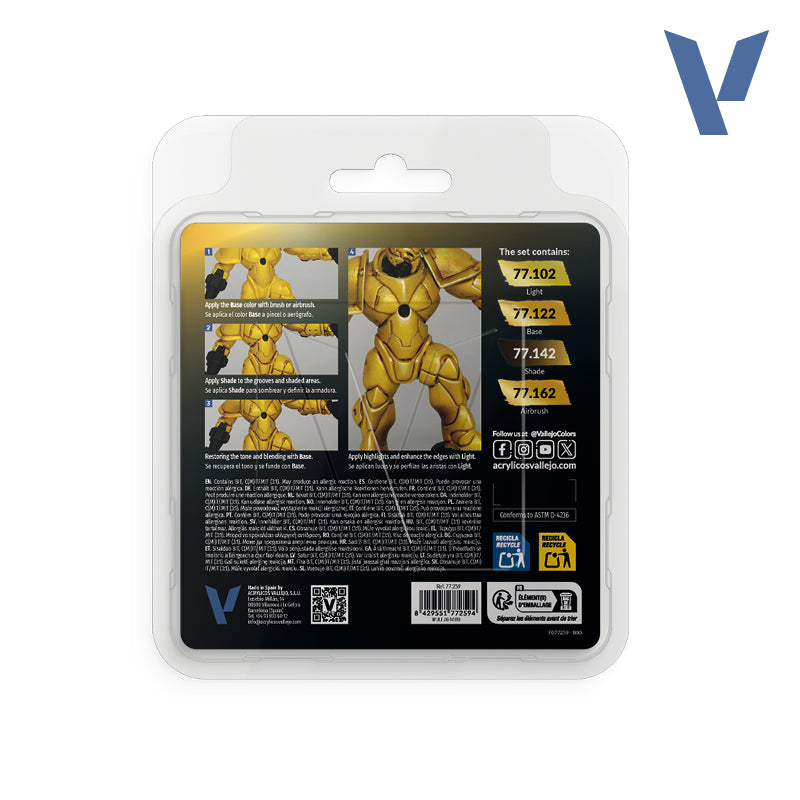 vallejo-true-metallic-metal-set-jaune-radiant-4-x-18-ml-miniatures image 2