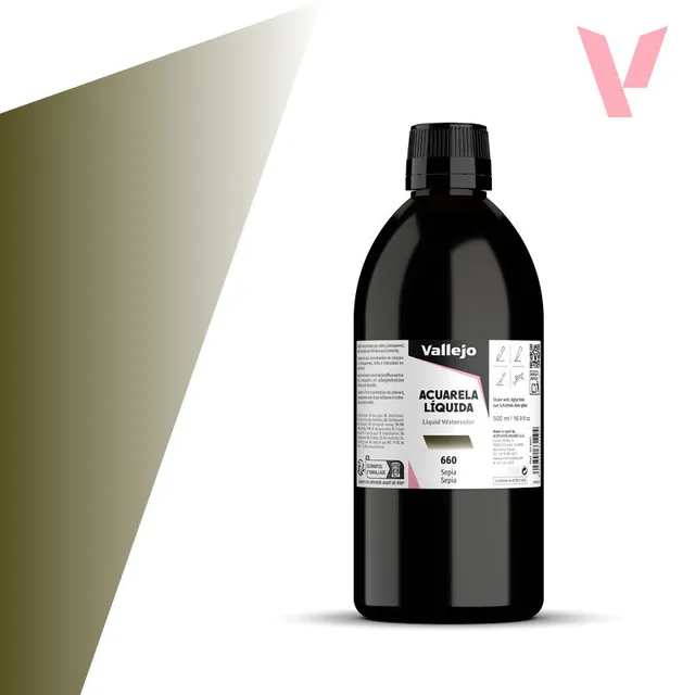 vallejo-aquarelle-liquide-sepia-500-ml-encre-aquarelle-beaux-arts image 1