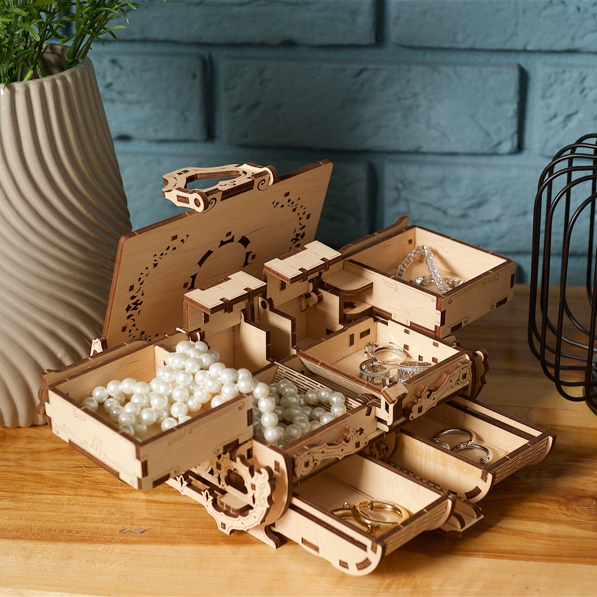 ugears-antique-box-bo-te-m-canique-bois-6-compartiments image 8