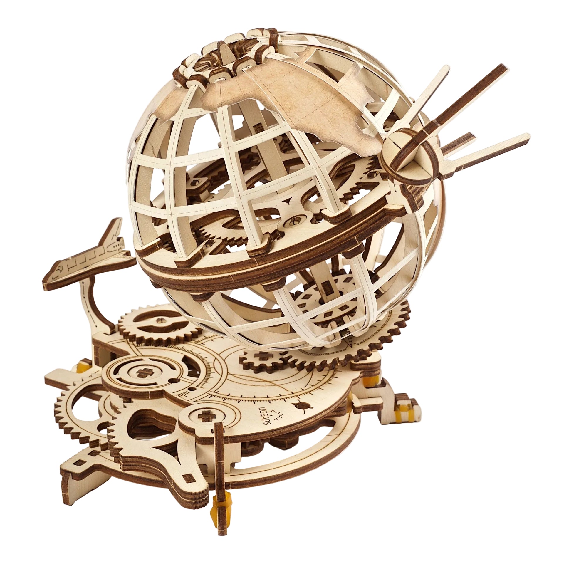 ugears-globus-maquette-m-canique-en-bois-globe-terrestre-rotatif image 3