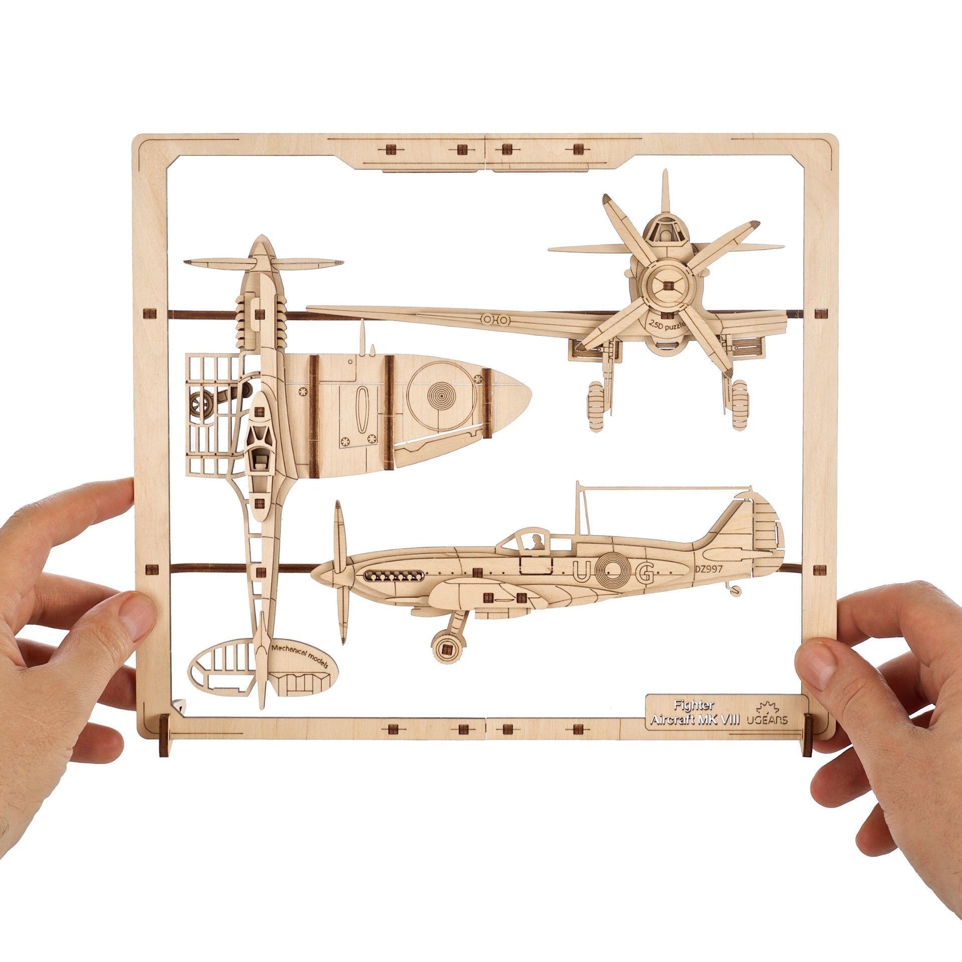 ugears-fighter-aircraft-2-5d-puzzle-spitfire-bois-encadrer image 4