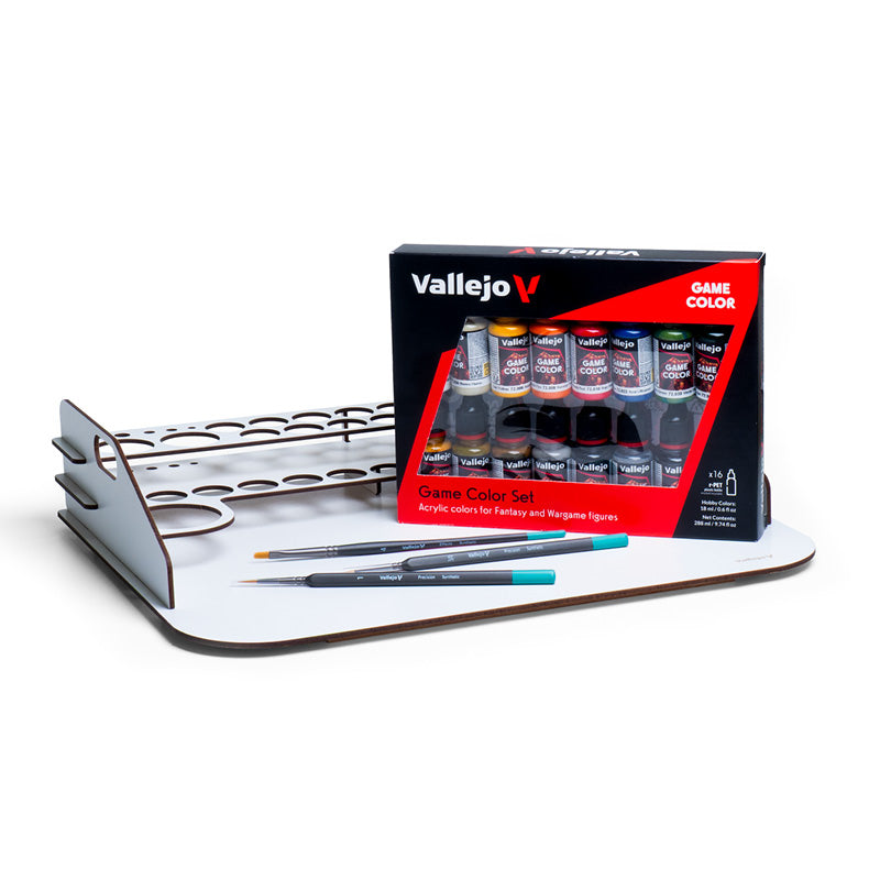 vallejo-pack-station-de-peinture-et-travail-set-intro-16-game-color-pinceaux image 1