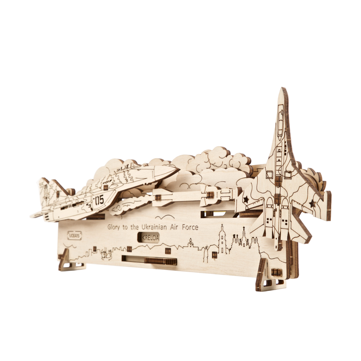 ugears-easy-gears-the-ghost-of-kyiv-attacks-mini-maquette-bois image 2