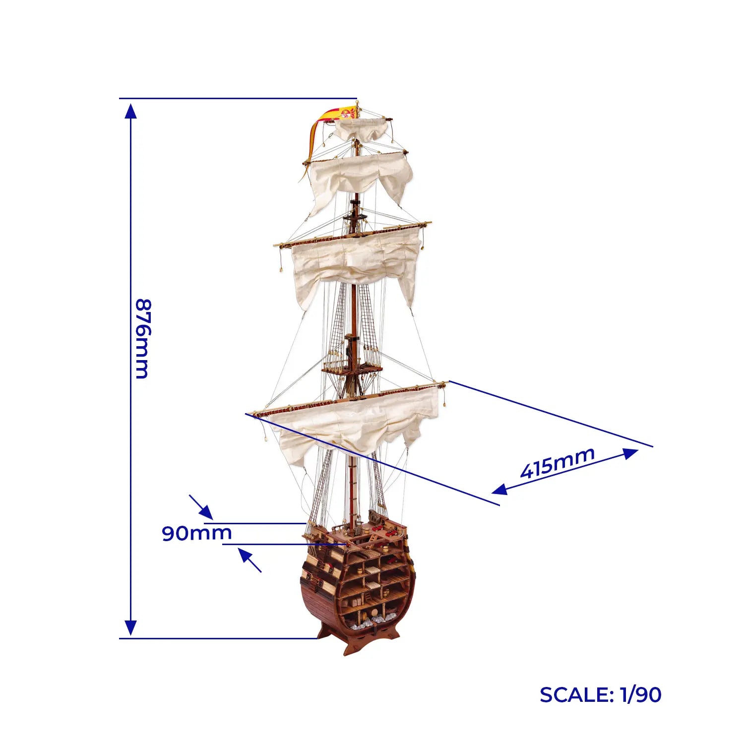 occre-section-sant-sima-trinidad-maquette-coupe-transversale-du-grand-m-t-en-kit image 3