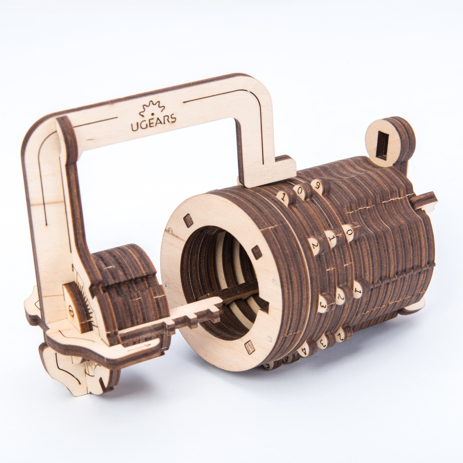 ugears-combination-lock-cryptex-casse-t-te-bois-m-canique-3-chiffres image 3
