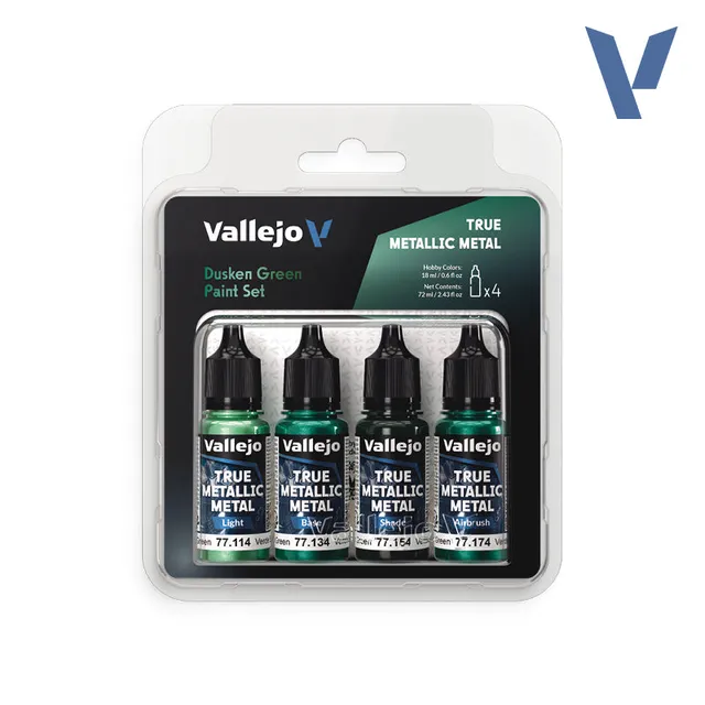 vallejo-true-metallic-set-vert-sombre-4-x-18-ml-pour-miniatures image 1
