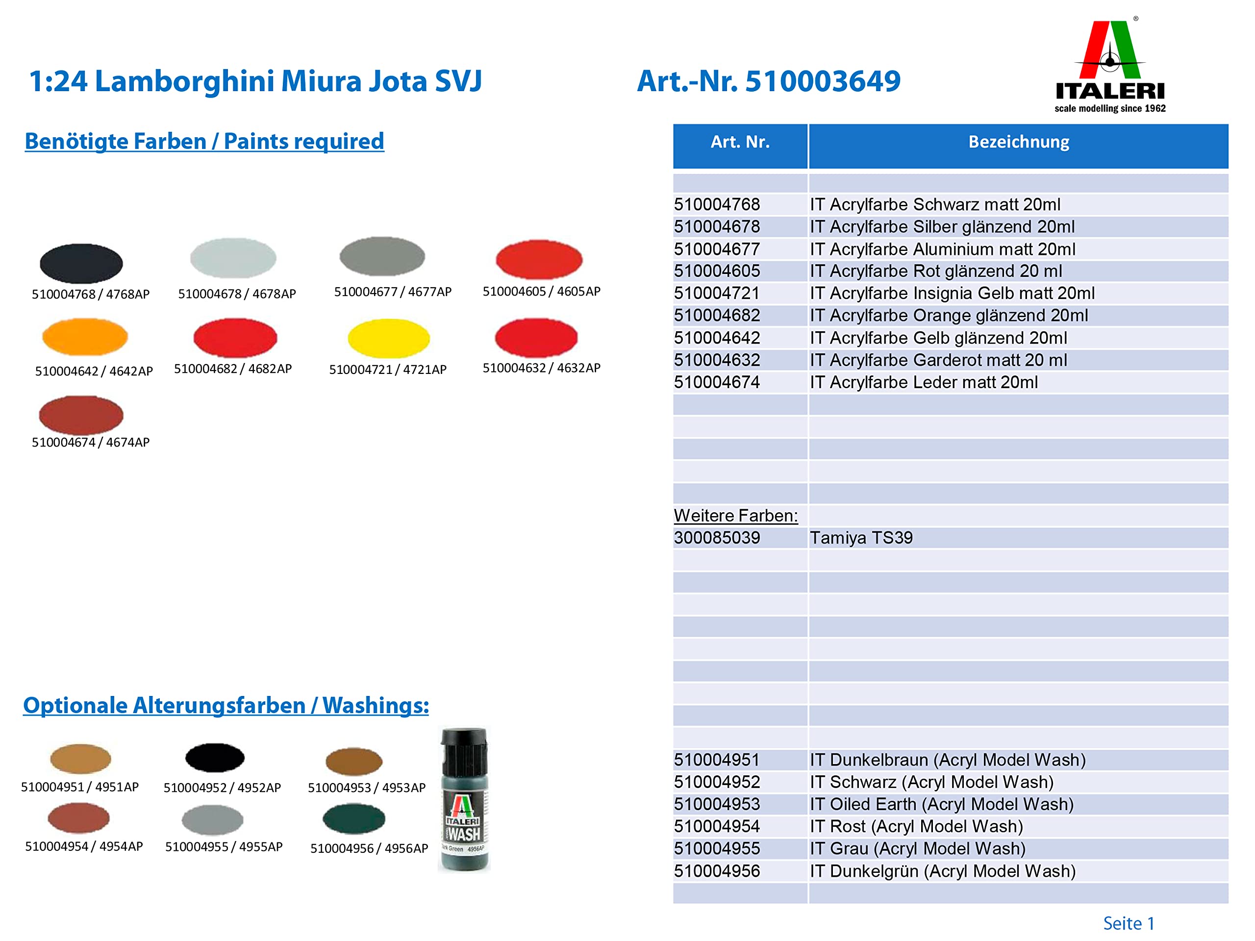 italeri-3649-lamborghini-miura-jota-svj-maquette-voiture-multicolore image 2