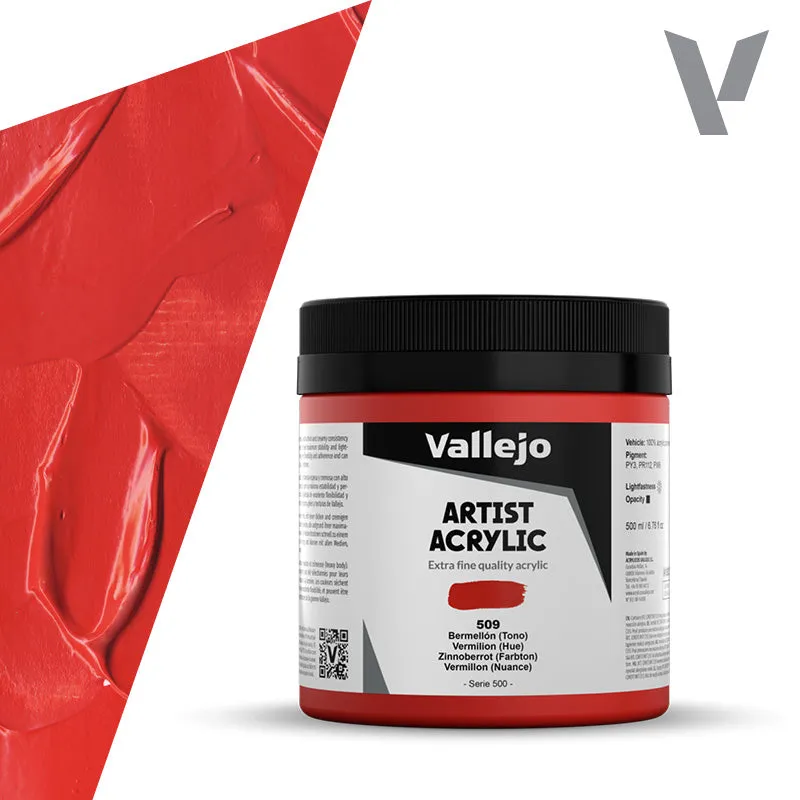 vallejo-acrylique-beaux-arts-vermillon-ton-500-ml-rouge-opaque-mat image 1