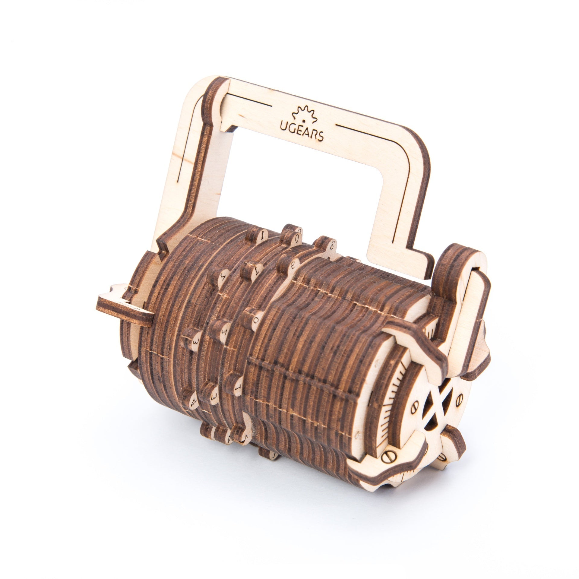 ugears-combination-lock-cryptex-casse-t-te-bois-m-canique-3-chiffres image 2