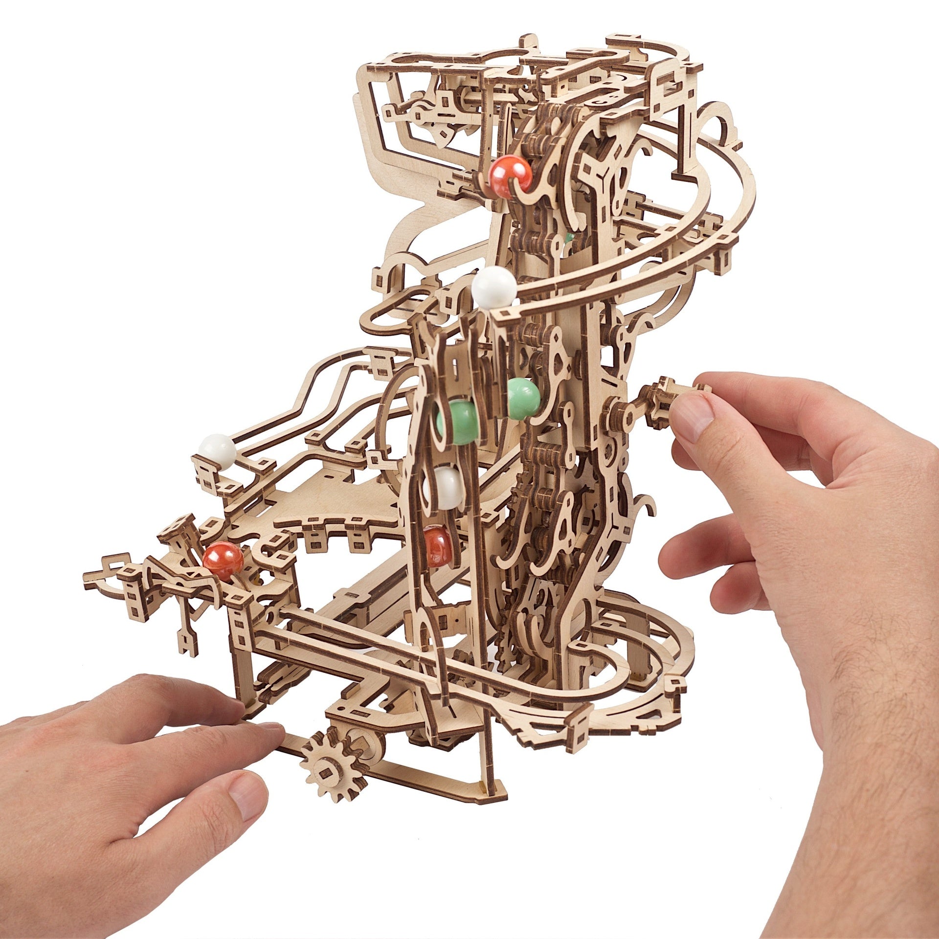 ugears-marble-run-chain-hoist-circuit-de-billes-m-canique-en-bois-construire image 4