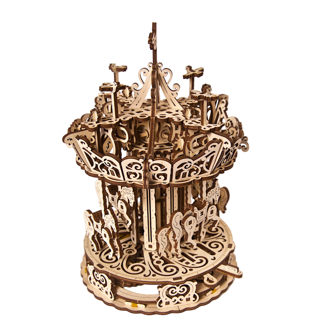 ugears-carousel-puzzle-3d-m-canique-man-ge-en-bois image 2
