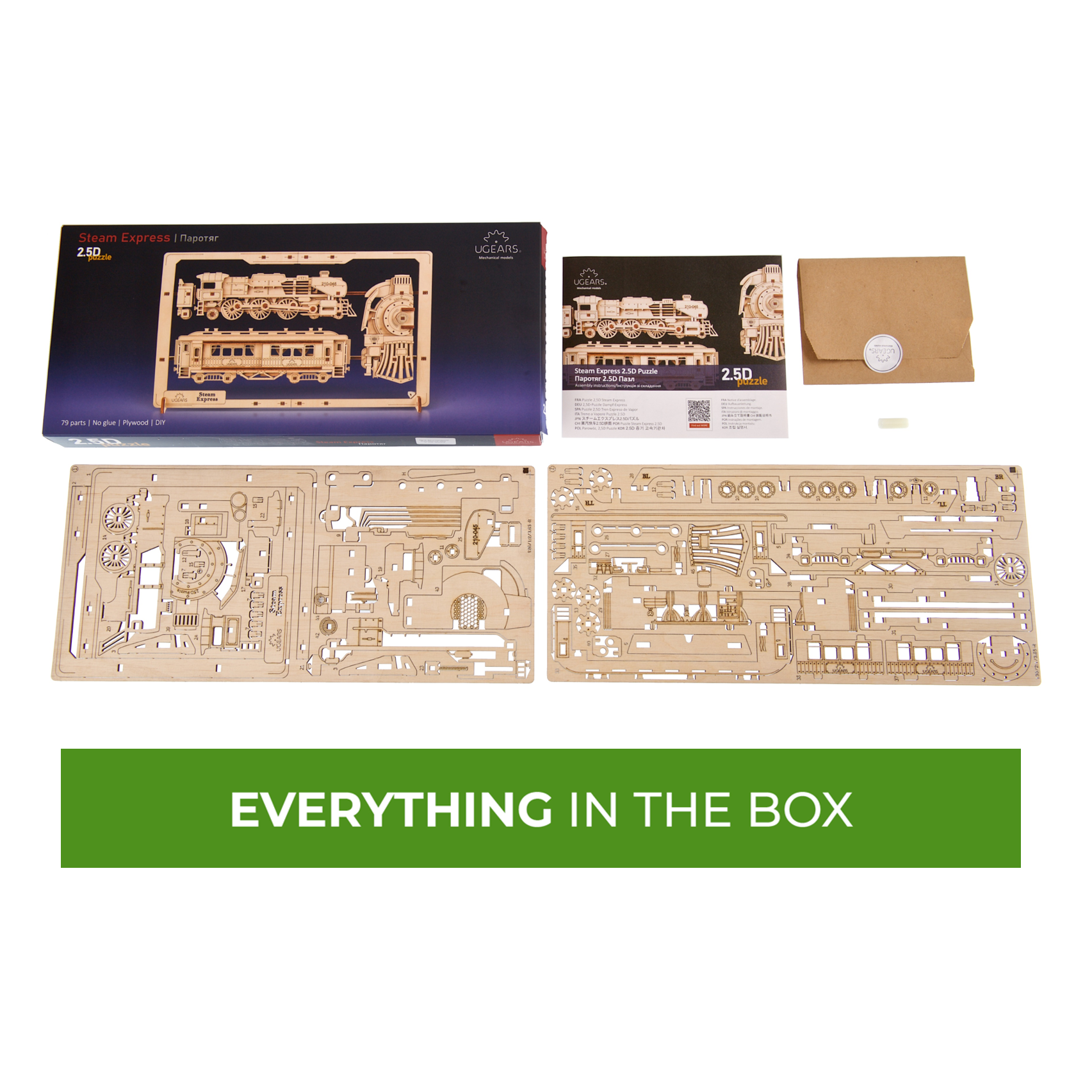 ugears-steam-express-2-5d-puzzle-tableau-bois-train-vapeur-m-canique image 6