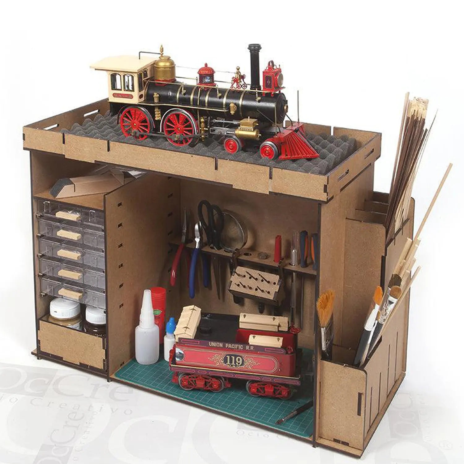 occre-atelier-mobile-organizer-kit-bois-monter-avec-tiroirs image 7