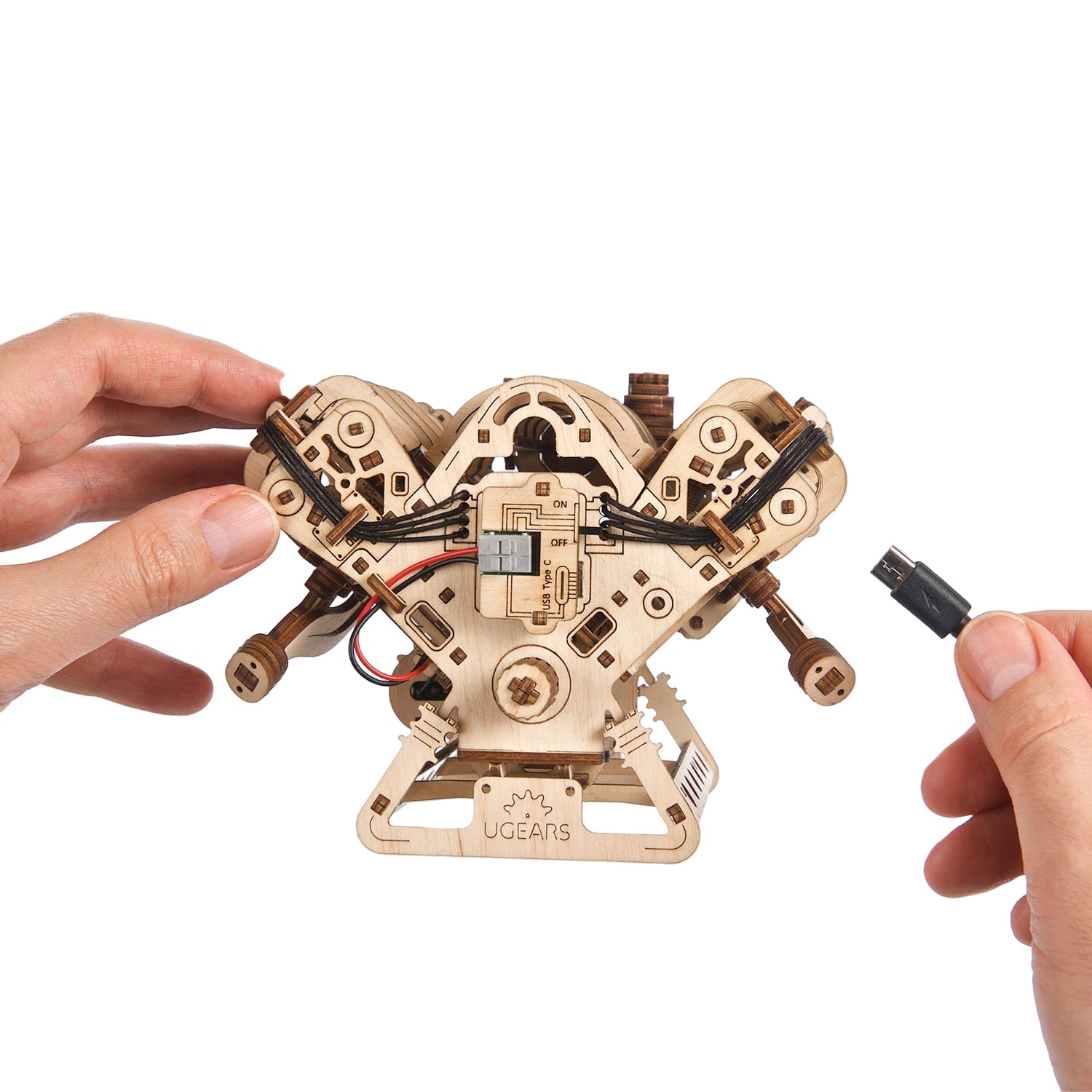 ugears-v8-engine-maquette-m-canique-en-bois-assembler image 3