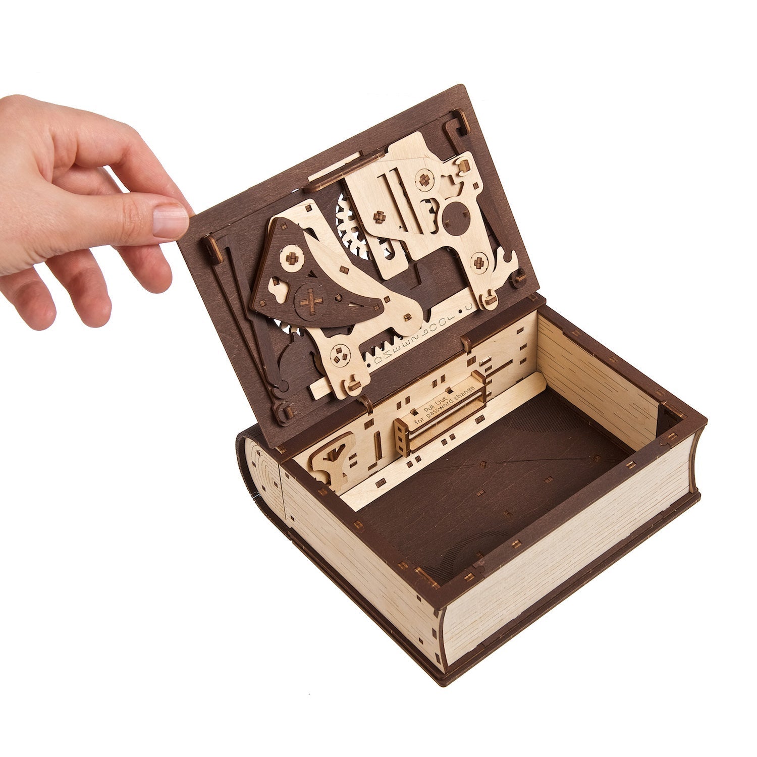 ugears-book-of-secrets-maquette-m-canique-en-bois-coffre-fort-livre-assembler image 2