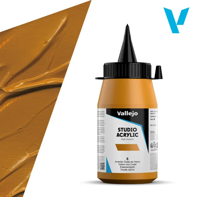 vallejo-peinture-acrylique-jaune-oxyde-de-fer-500-ml-beaux-arts image 1