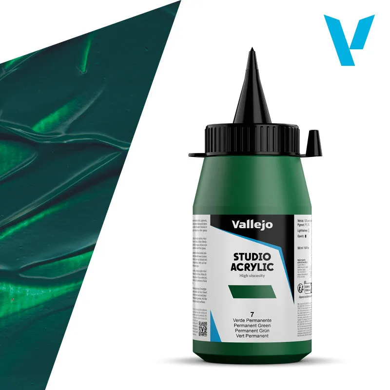 vallejo-peinture-acrylique-beaux-arts-vert-permanent-500-ml image 1