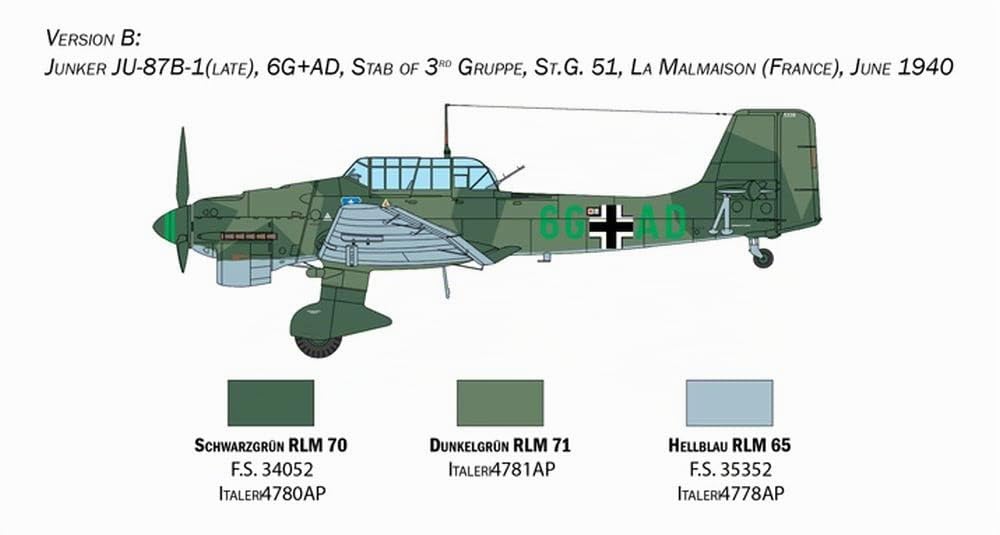 italeri-junkers-ju-87b-stuka-maquette-avion-militaire-monter image 5